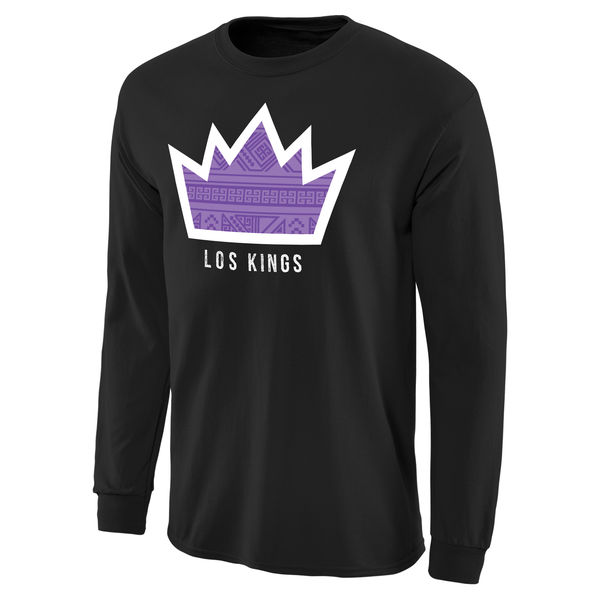 NBA Men Sacramento Kings Noches Enebea Long Sleeve TShirt Black